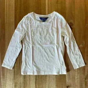 Polo by Ralph Lauren White Long Sleeve Shirt with Embroidered Logo, size 6X